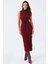 Kadın Bordo Kaşkorse Maxi Elbise MEY2924 2