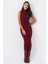 Kadın Bordo Kaşkorse Maxi Elbise MEY2924 4