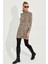 Kadın Camel-Siyah Yumoş Leopar Mini Elbise AYD253 1
