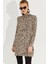 Kadın Camel-Siyah Yumoş Leopar Mini Elbise AYD253 2