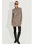 Kadın Camel-Siyah Yumoş Leopar Mini Elbise AYD253 3