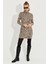 Kadın Camel-Siyah Yumoş Leopar Mini Elbise AYD253 4
