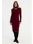 Kadın Bordo Triko Midi Elbise YV303 3