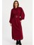 Kadın Bordo Kemerli Maxi Elbise MASF15 2