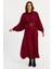 Kadın Bordo Kemerli Maxi Elbise MASF15 3