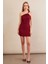 Kadın Bordo Aksesuarlı Mini Elbise FRY2315 2