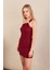 Kadın Bordo Aksesuarlı Mini Elbise FRY2315 4