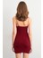 Kadın Bordo Maxi Elbise MEN2052 4