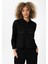 Josephine Kadın Siyah Oversize Ajurlu Polo Yaka Takım 3