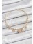 Pirinç Zirkon Taşlı Pembe Kalp Model Gold Renk Charm Bileklik 1