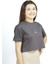 Aqua-Nihil | Gri Renk Baskılı Crop | Oversize 3
