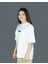 Nocturnis | Beyaz Renk Baskılı Kadın T-Shirt | Oversize 4