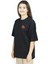Luxfin | Siyah Renk Baskılı Kadın T-Shirt | Oversize 4