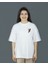 Cardipalm | Beyaz Renk Baskılı Kadın T-Shirt | Oversize 2