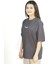 Nocturnis | Gri Renk Baskılı Kadın T-Shirt | Oversize 4