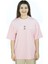 Aqua-Nihil | Pembe Renk Baskılı Kadın T-Shirt | Oversize 2