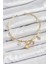 Pirinç Zirkon Taşlı Tavşan ve Kalp Model Gold Renk Charm Bileklik - Lisinya 1