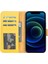 Apple iPhone 13 Pro Uyumlu Deri Cüzdanlı Kılıf FL12 Sarı 2