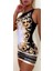 Kadın Sıfır Kollu Bisiklet Yaka Dijital Baskı Dalgıç Mini Elbise 3