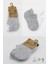 Bistyle 2'li Sneakers Kaymaz Basic Penye Çorap BS20103 Gri Beyaz 5
