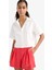 Regular Fit Poplin Kısa Kollu Beyaz Gömlek F8580AX25SM 1