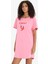 Regular Fit Bisiklet Yaka Baskılı Kısa Kollu Gecelik -Fall in Love F6076AX25HS 3