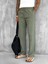 Erkek Beli Lastikli Baggy Pantolon Haki 2