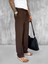 Erkek Beli Lastikli Baggy Pantolon Kahve 4