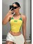 Sarı Brasil Y2K Yeşil Ek Askılı Crop 1