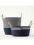 %100 Pamuk Valesa Kulplu Sepet Lacivert (21x21x23 cm) 5