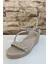 Kadın Örgü Tedaylı 8 cm Dolgu Topuklu Sandalet 4010-123-0002 2