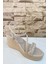 Kadın Örgü Tedaylı 8 cm Dolgu Topuklu Sandalet 4010-123-0002 3