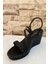 Kadın Örgü Tedaylı 8 cm Dolgu Topuklu Sandalet 4010-123-0002 2