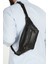 Unisex Siyah Deri Fermuarlı Ayarlanabilir Askı Crossbody Omuz Göğüs Ve Bel Çantası tul548 1