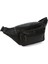 Unisex Siyah Deri Fermuarlı Ayarlanabilir Askı Crossbody Omuz Göğüs Ve Bel Çantası tul548 5