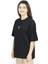 Fingard | Siyah Renk Baskılı Kadın T-Shirt | Oversize 4