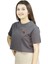 Luxfin | Gri Renk Baskılı Crop | Oversize 4