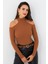 Kadın Camel Omuzları Açık Kaşkorse Bluz EY2590 4