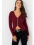Kadın Bordo Fermuarlı Kaşkorse Bluz EY2954 5