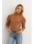 Kadın Camel Prenses Kol Balıkçı Yaka Triko Bluz SF2555 4