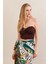 Kadın Kahverengi Korse Dikişli Crop Bluz AN6025 3