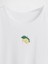 Kadın Beyaz Grafikli Crop T-Shirt 3