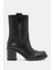 Zenda Kadın Siyah Gerçek Deri Kalın Topuklu Bot 1
