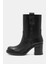 Zenda Kadın Siyah Gerçek Deri Kalın Topuklu Bot 2