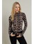 Kadın Camel-Siyah Desenli Bluz LPP1275 5