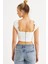 Kadın Ekru Kuş Gözlü Crop Bluz YEL221128 4