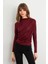 Kadın Bordo Desenli Büzgülü Bluz LPP1299 2
