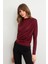 Kadın Bordo Desenli Büzgülü Bluz LPP1299 3