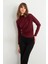 Kadın Bordo Desenli Büzgülü Bluz LPP1299 4
