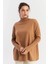 Kadın Camel Salaş Triko Bluz YV289 1